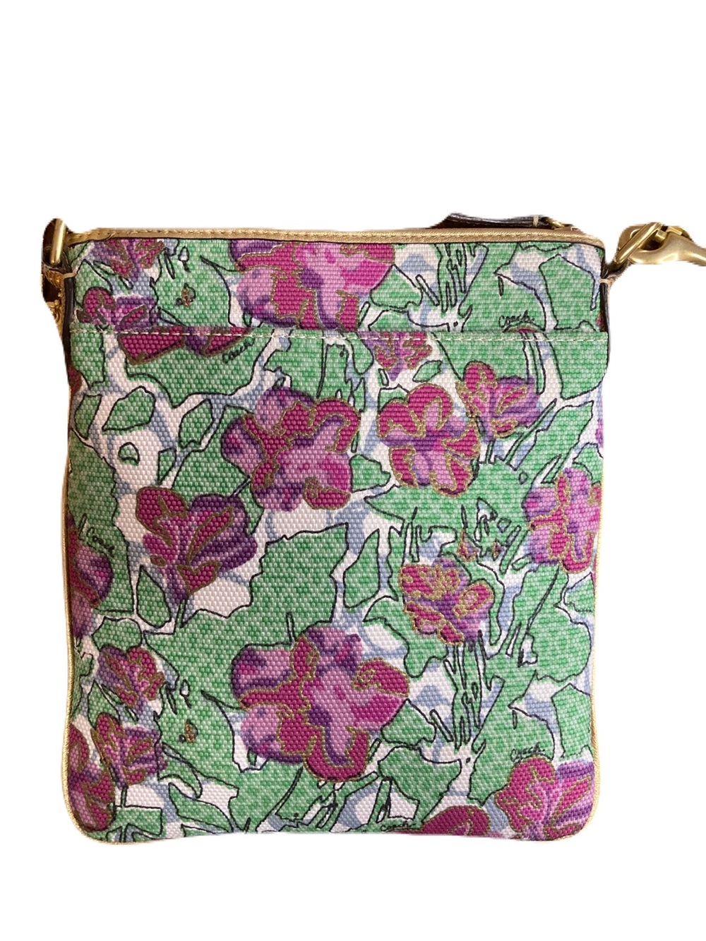 Coach Y2K Madison Floral Swingpack Crossbody Bag | Gold Trim | Style 43498 - Picture 7 of 14